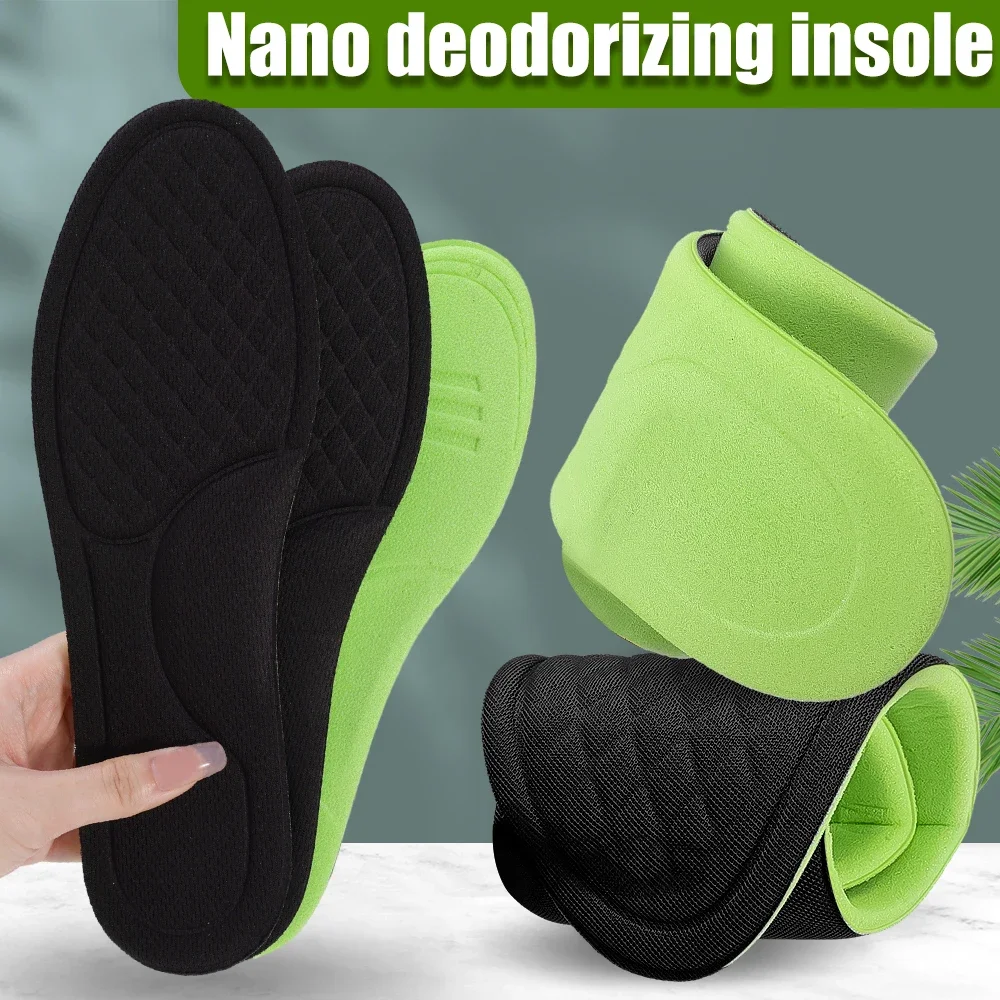 Nano Memory Foam Insoles for Shoes Men Women Deodorant Absorb-Sweat Massage Sport Insole Feet Orthopedic Shoe Sole Running