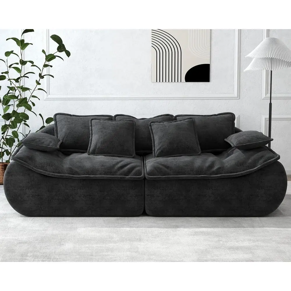 Sofás, Sofá Seccional Modular de 3 Plazas, Sofá Cómodo de 89'' con Cojín, Asiento Profundo, Sofá Pequeño para Espacios Pequeños, Espuma Viscoelástica