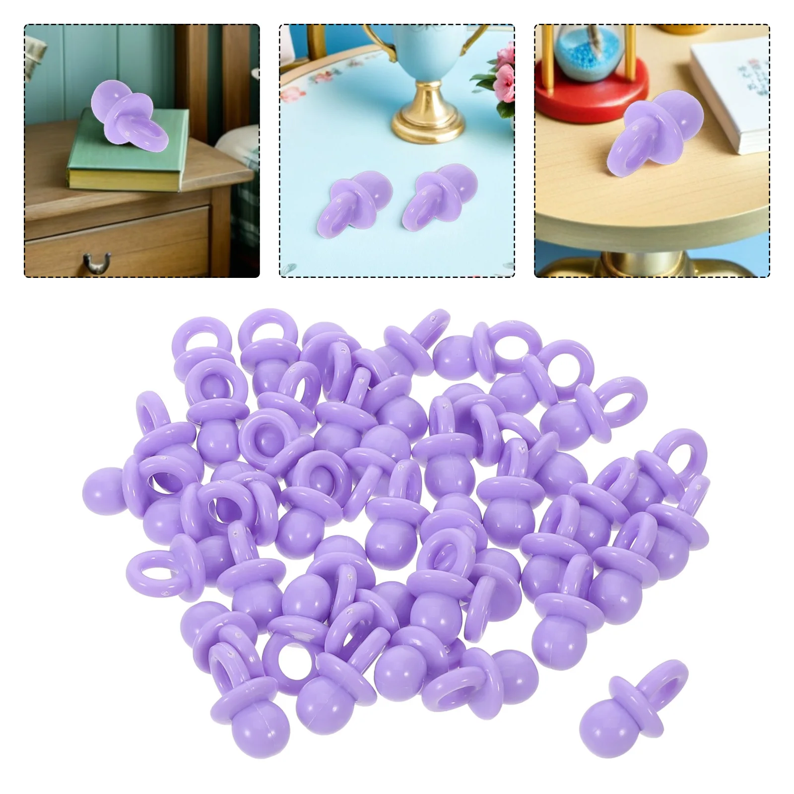

60Pcs Mini Resin Baby Pacifiers Cute Realistic Charms for Baby Shower DIY Jewelry Making Phone Case Decorations Crafts