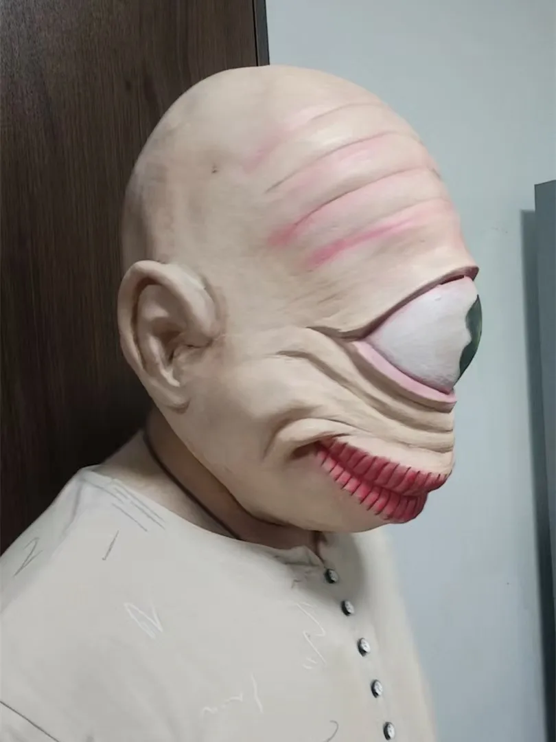 Gruselige einäugige Monster-Latexmaske, gruselige Einäugige Alien-Kreatur-Maske, Halloween-Cosplay-Maskerade, Requisiten für Geisterhäuser – Detail 1