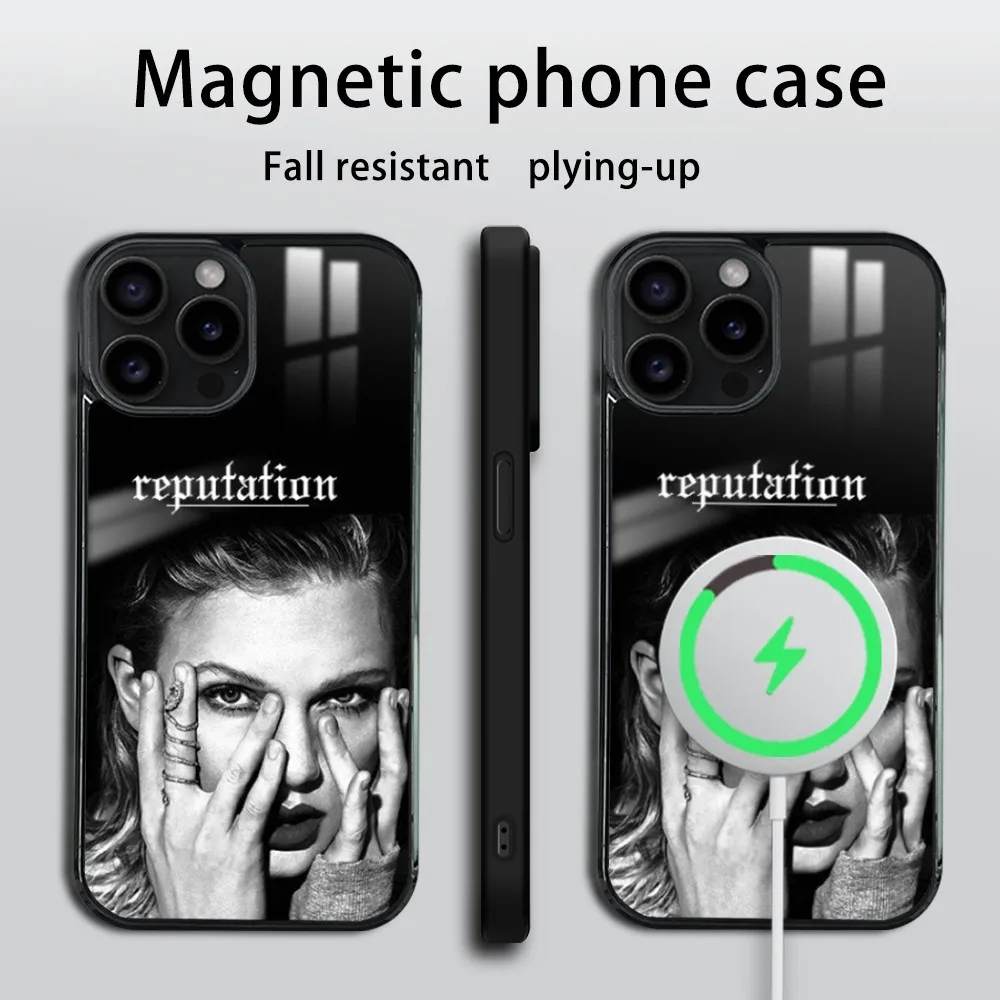 Singer T-Taylor S-SwiftS Cool Phone Case For iPhone 16 15 14 13 12 11 Pro Max Plus Mini Magsafe Mirror Wireless Magnetic Cover