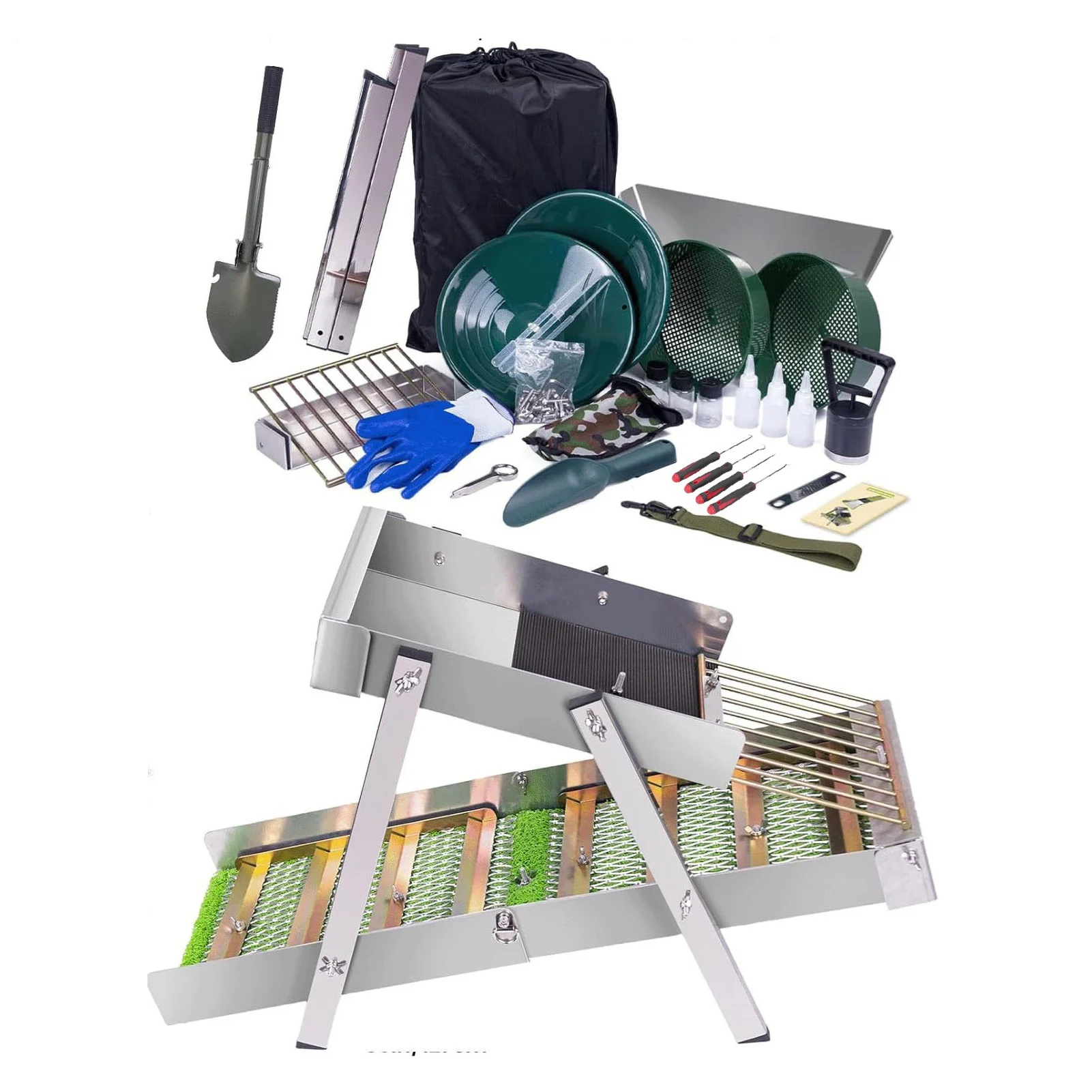 

50-дюймовый портативный набор для промывки руды, портативное оборудование для добычи золота из алюминиевого сплава для речных и ручьевых промыслов, комплект для поиска золота