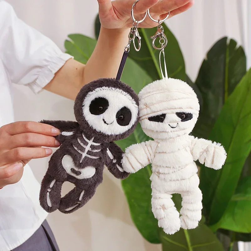 Cartoon Mummy Skull Man Plush Toy Creative Halloween Ghost Soft Stuffed Fun Holiday House Decoration Pendant Birthday Gift