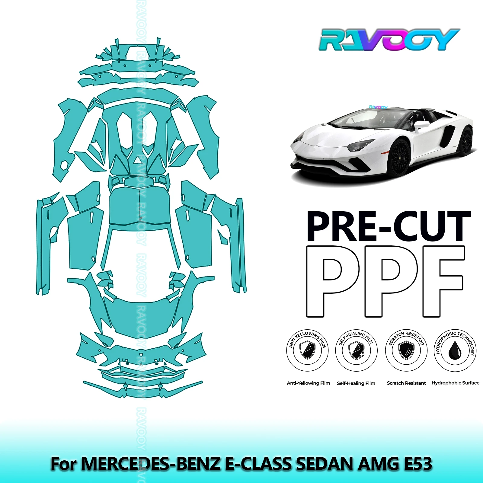 

8.5Mil Full Vehicle Precut PPF Paint Protection Film For Lamborghini Aventador S Roadster 2018-2021