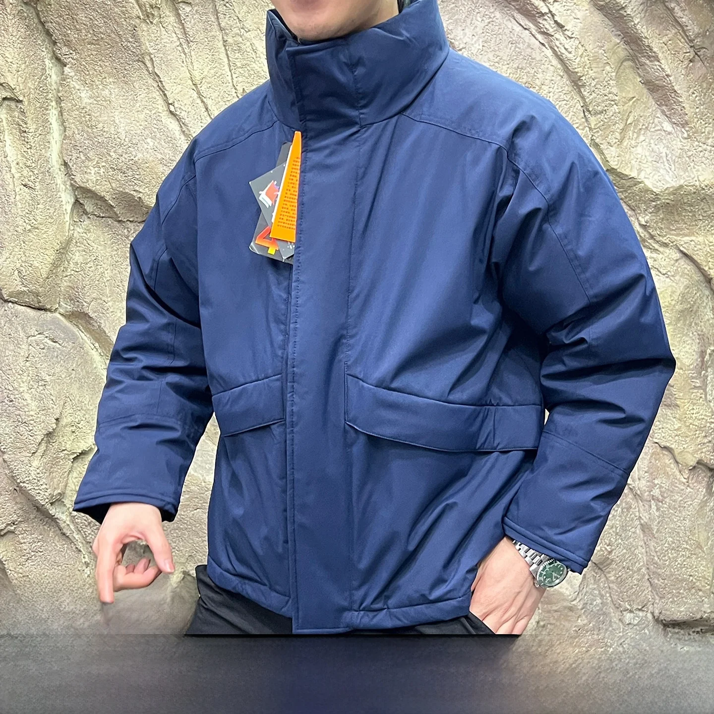 

Thickened 90 Duck down Quilted Jacket Men's Winter Coat Four Levels of Cold Resistance Electronic Fabric Stand Collar Waterpr...