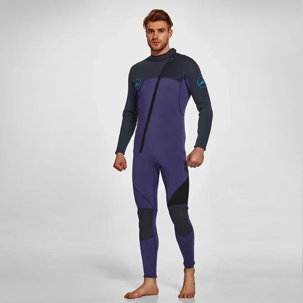 Mens Wetsuit 3MM Neoprene Full Body Long Sleeve Dive Skin for Spearfishing,Snorkeling, Surfing,Canoeing,Scuba Diving With Zip