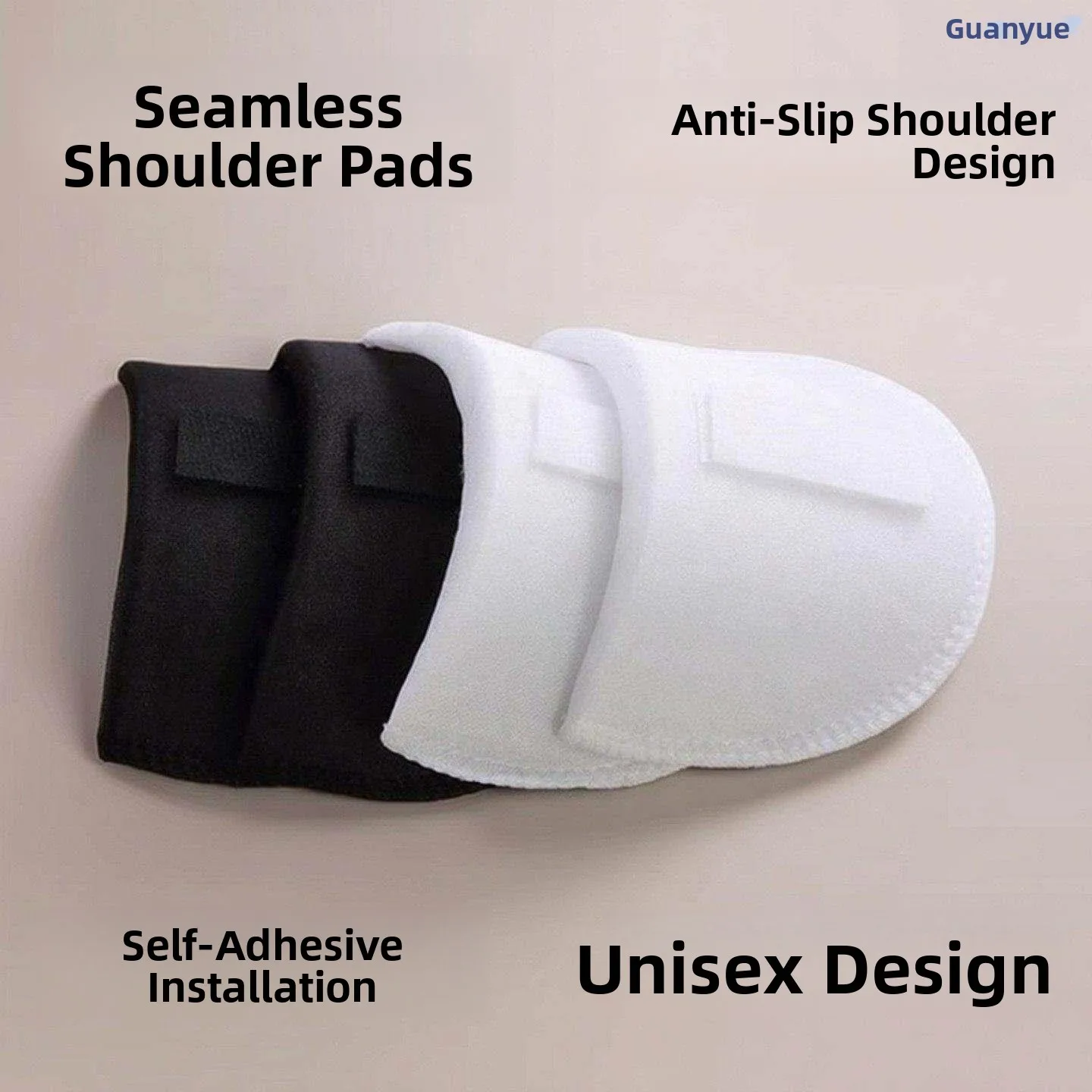 見えない跡が残らない男女兼用ショルダーパッド、スーツ用粘着スポンジパッド、滑り止め、縫製不要、肩パッド