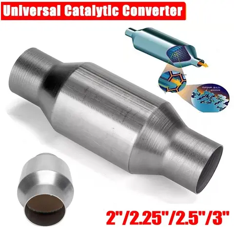 2" /2.25"/2.5"/3" Universal Car Catalytic Converter Clean Sport Exhaust System 400 Cell Catalyst Converter Euro1 Stainless Steel