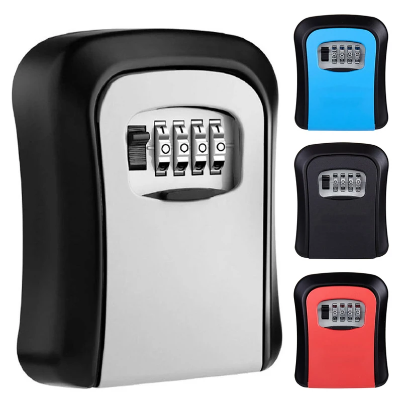 

Key Storage Box 4 Digit Combination Password Security Code Secret Wall Mount Lock Organizer Home Key Safe Box Accessories