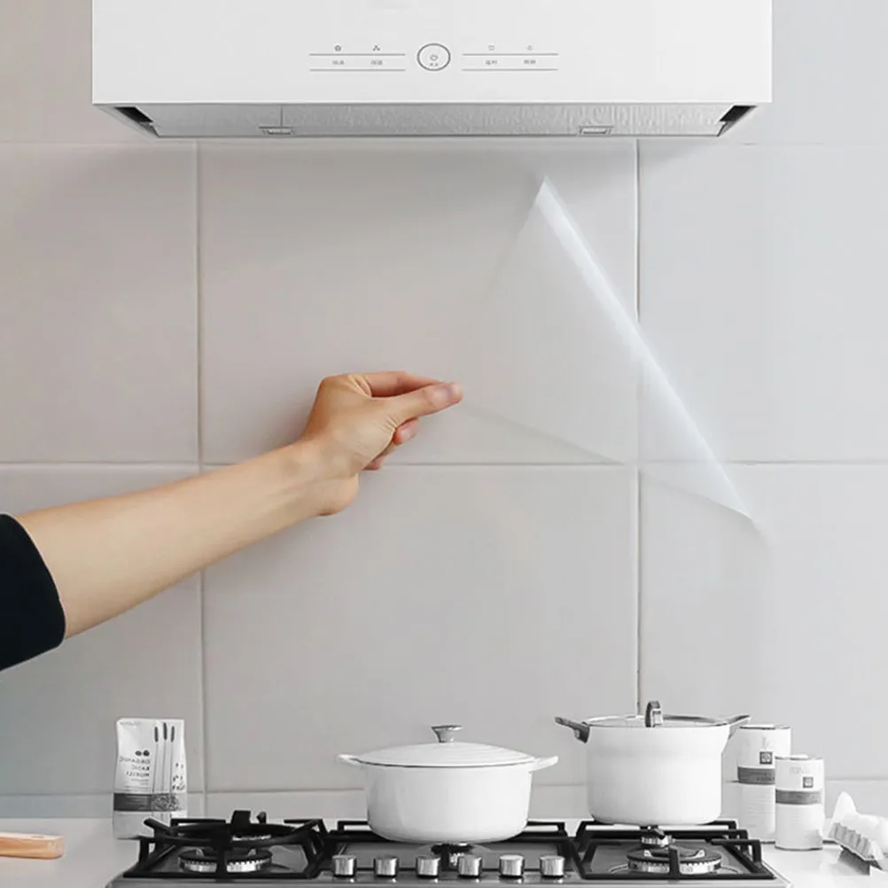 1Pcs Waterproof Oil-Proof Sticker Transparent Kitchen Wall Sticker Self-Adhesive for Cabinets Tiles Cooking Bench