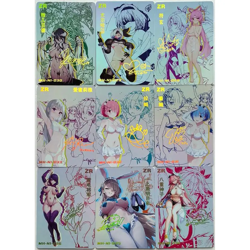 Anime Goddess Story DIY ACG Laser ZR Flash Power Tsunade Tokisaki Kurumi Rem Toys for boys Collectible Cards Birthday Present