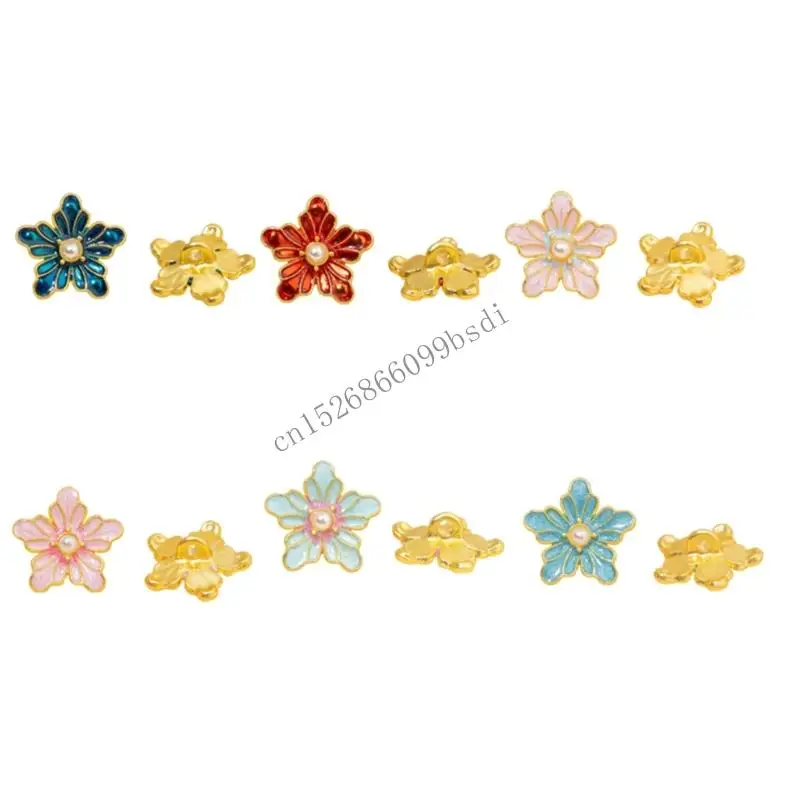 11UA 10 قطعة أزرار أكمام مصنوعة من سبيكة الزهرة أزرار معدنية للملابس مشابك للزي والسترات معطف على شكل ثوب بليزرات الخياطة #1