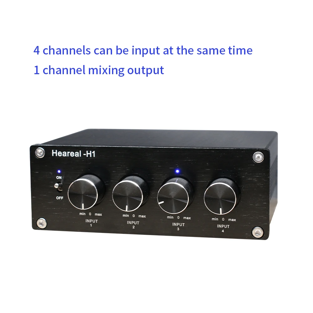 DC12V 4 In 1 Out Lossless Audio Signal Switcher Active Speaker Splitter Adjust Selector Box For Home Amplifier