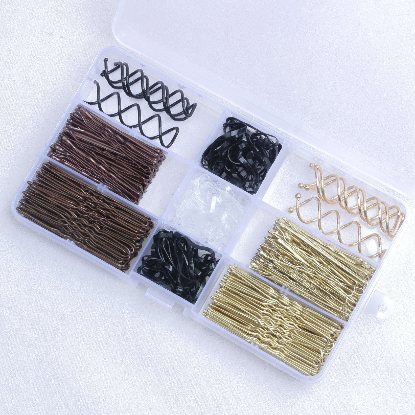 Box Set Hair Clips: Black U-Shaped Clips, Flat Clips, Assorted Pack,Easy-to-Use Hair Accessories