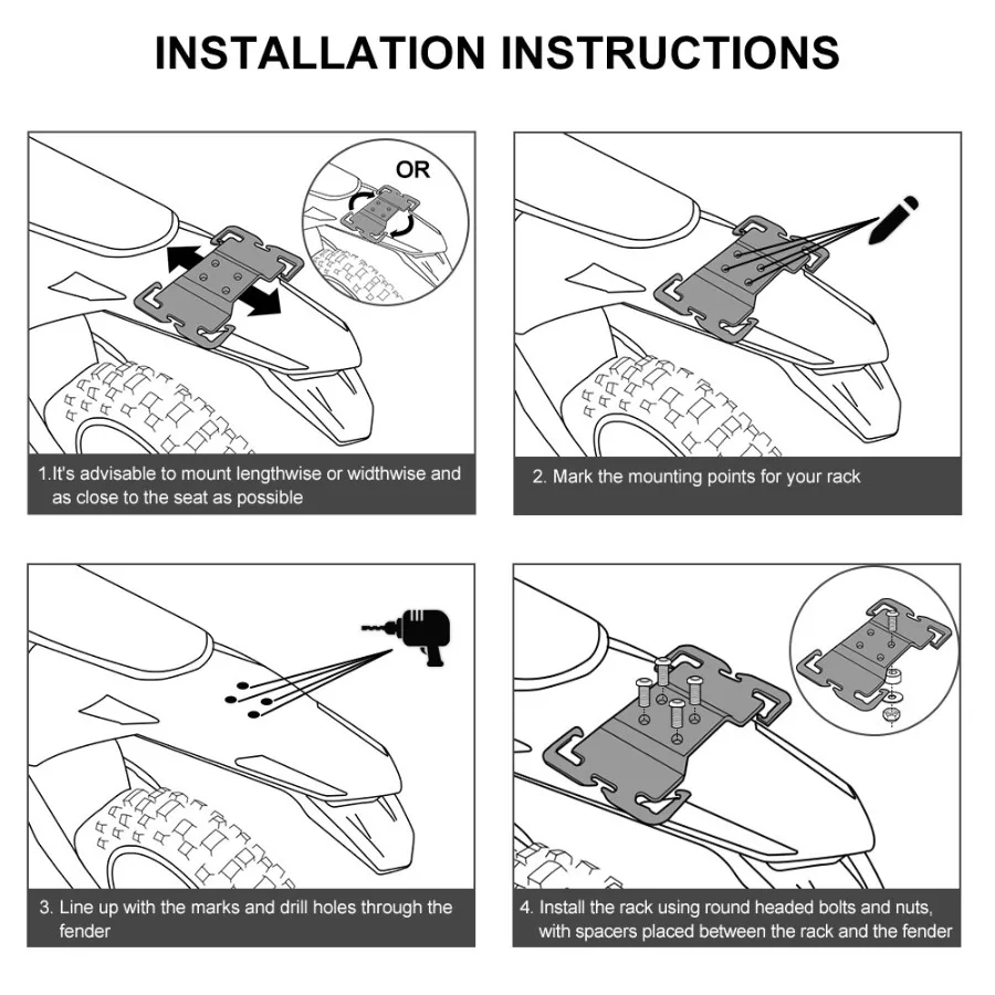 رف خلفي للحاجز الخلفي لـ 125501 TC TE FC FE TX FX 20142025 ملحقات الدراجة النارية خفيفة الوزن ومتينة من سبائك الألومنيوم #5
