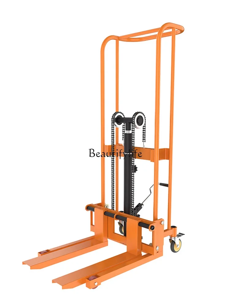 Manual forklift Small household hydraulic ground cow Micro lifting platform Trolley Light lifting