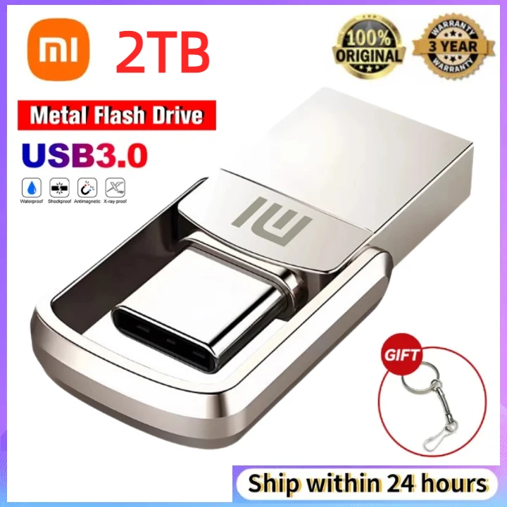 Xiaomi Super Mini Metal USB Flash Drive 2TB 1TB 64G USB3.0 Flash Disk Pendrive 128g Memory Stick Pen Drive Key Ring Gift