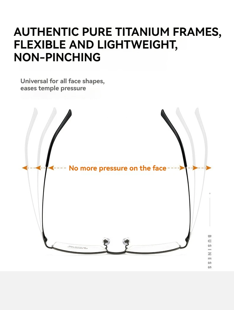 نظارات طبية مخصصة خفيفة للغاية من التيتانيوم النقي شبه بدون إطار لقصر النظر إطارات نظارات فاخرة عالية الجودة للرجال والنساء