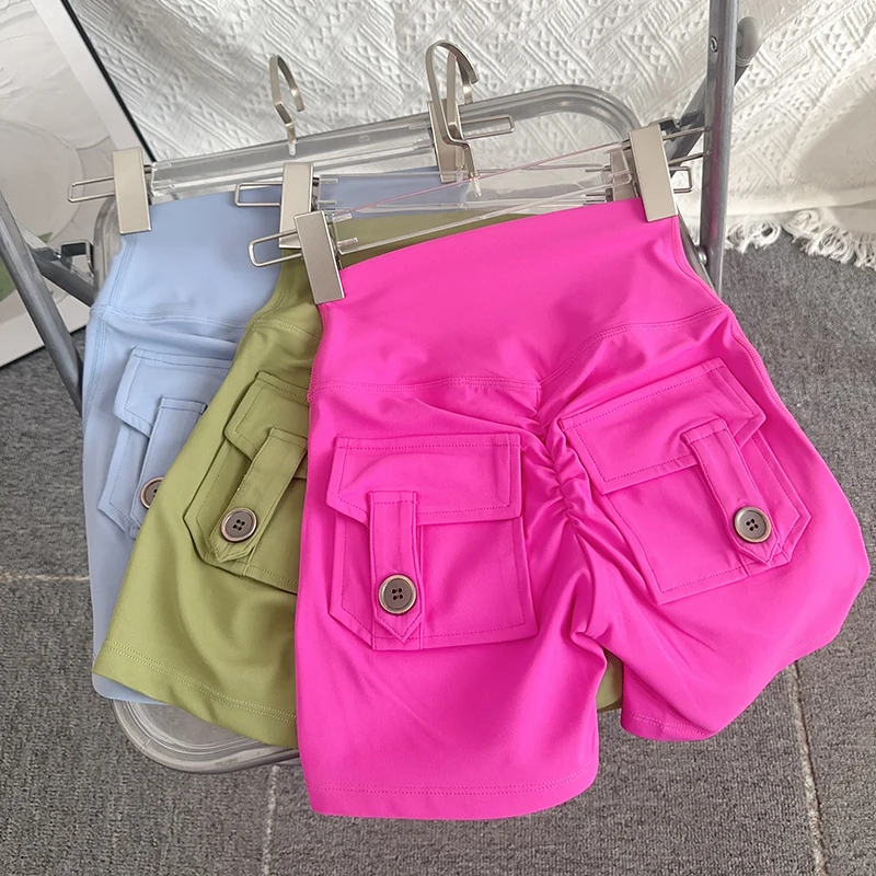 Frauen Yoga Shorts Hohe Taille Workout Shorts Fitness Yoga Lift Butt Fitness Damen Yoga Gym Running Short Hosen Sportswear