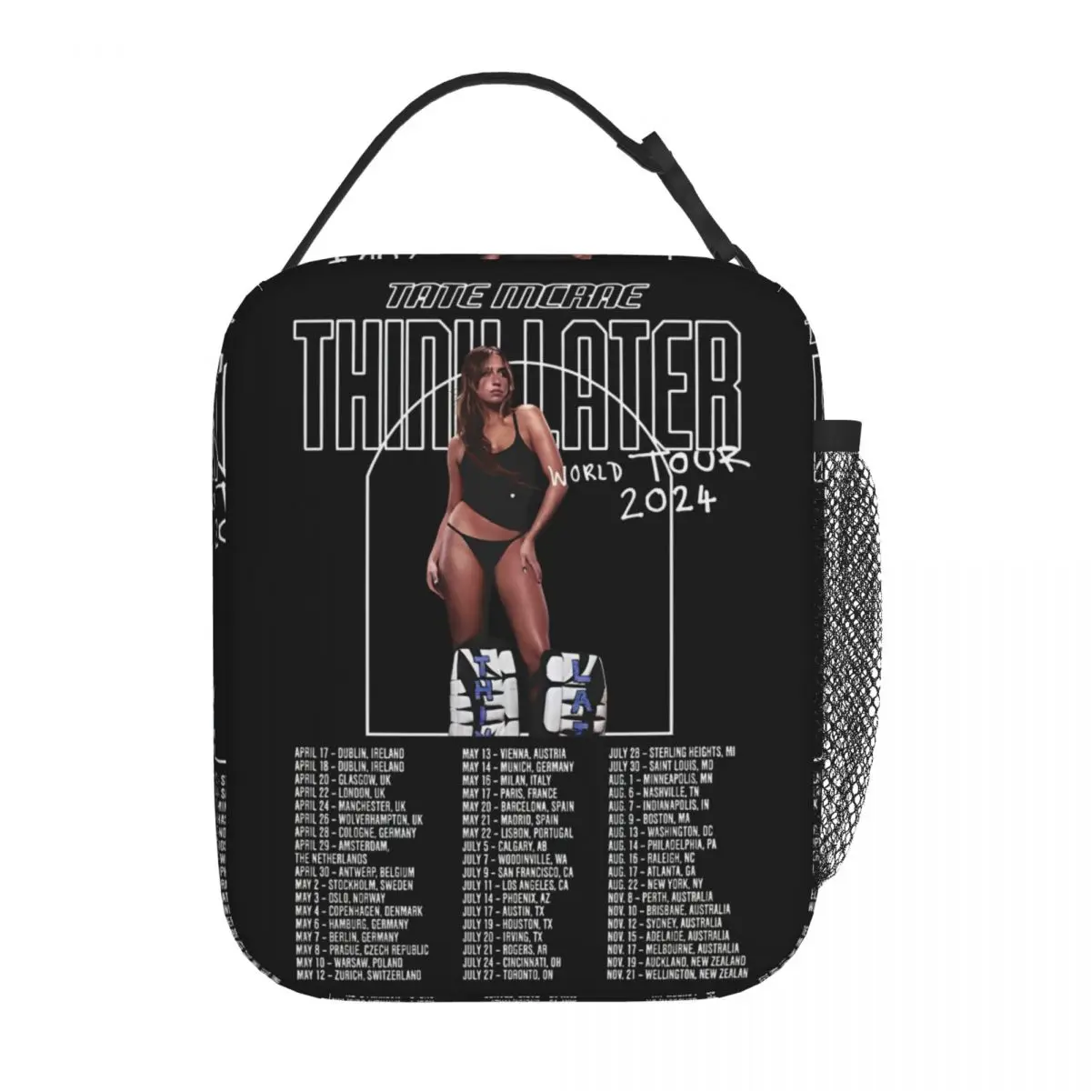 Tate Mcrae Think Later World Tour 2024 Thermal Insulated Lunch Bag for Picnic Reusable Food Bag Cooler Thermal Lunch Boxes