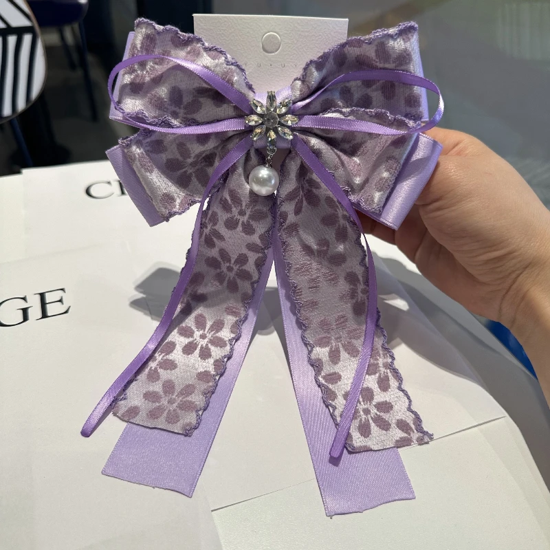 Accessoires pour cheveux coréens, pince à cheveux en maille Double couche avec nœud, épingle à cheveux élégante en strass pour femmes, fleur