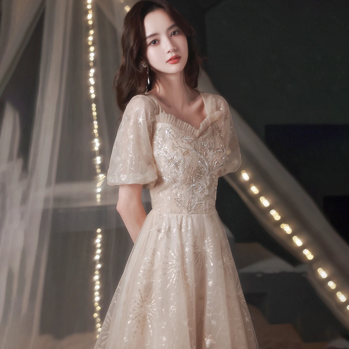 

Summer French Dress Women's Temperament Dress Can Be Worn At Ordinary Times In Fairy-Like Mid-Length Waist Dress Party