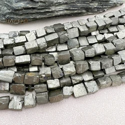 2Strands 8-12MM Rough Natural Iron Pyrite Stone Cube Nugget Loose Beads For Jewelry Making MY230963