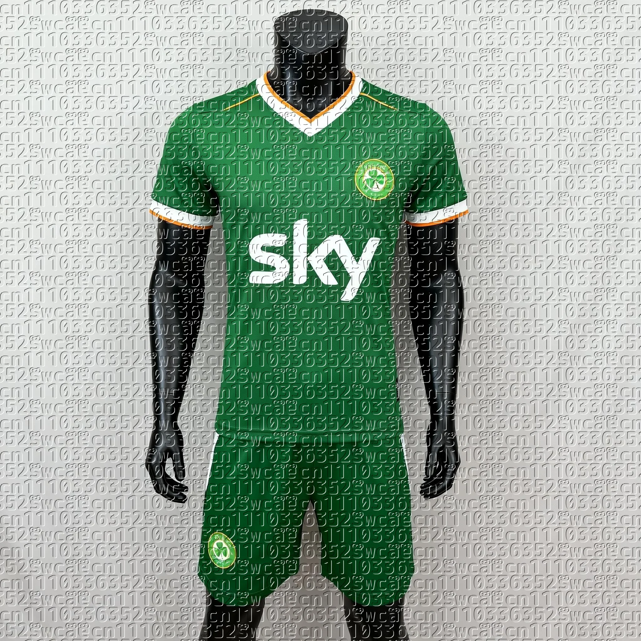 

2026 New Men's T-shirt Set Irish Football Team Uniform Summer Training Uniform Adult Sports Top Shorts