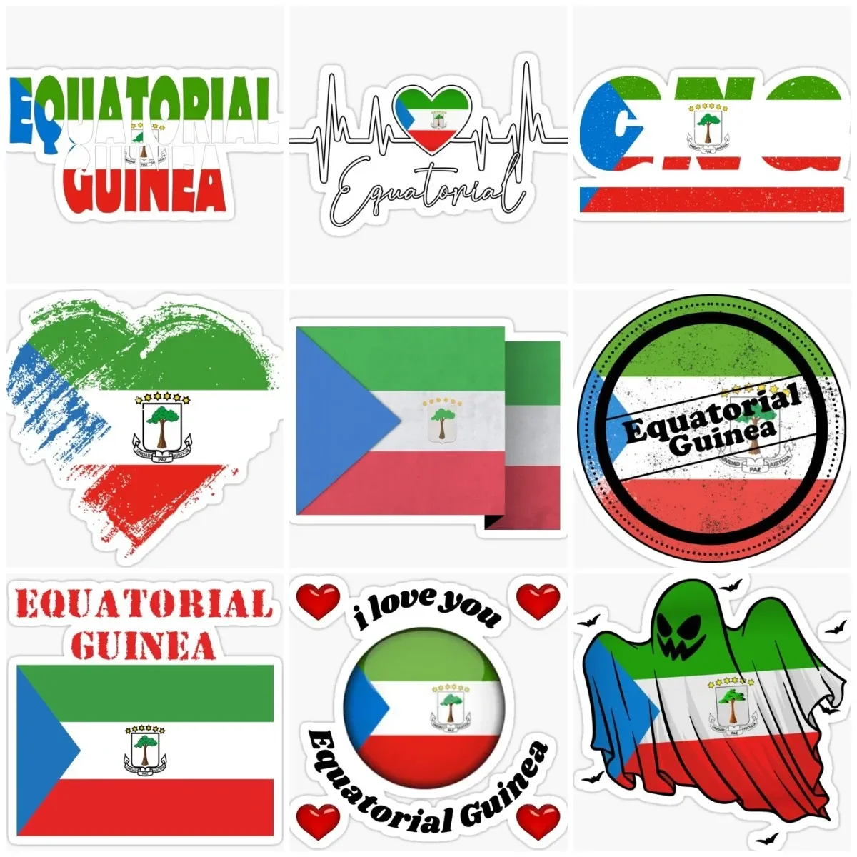 

Equatorial Guinea GEQ Flag Creative Sticker Laptop Car Window Motorcycle Truck Bicycle Wall Glass Helmet Racing Off-road Decal