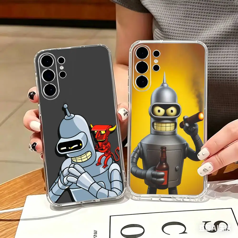 

Anime F-Futurama B-Bender Phone Case For Samsung S25,S24,S21,S22,S21,S20,S10,S9Ultra,Plus,Fe,Lite Transparent Cover