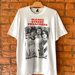 Vintage 90s Manic Street Preachers Generation Terrorist 1992 T Shirt English Alternative Rock Glam Punk V mens designer clothes