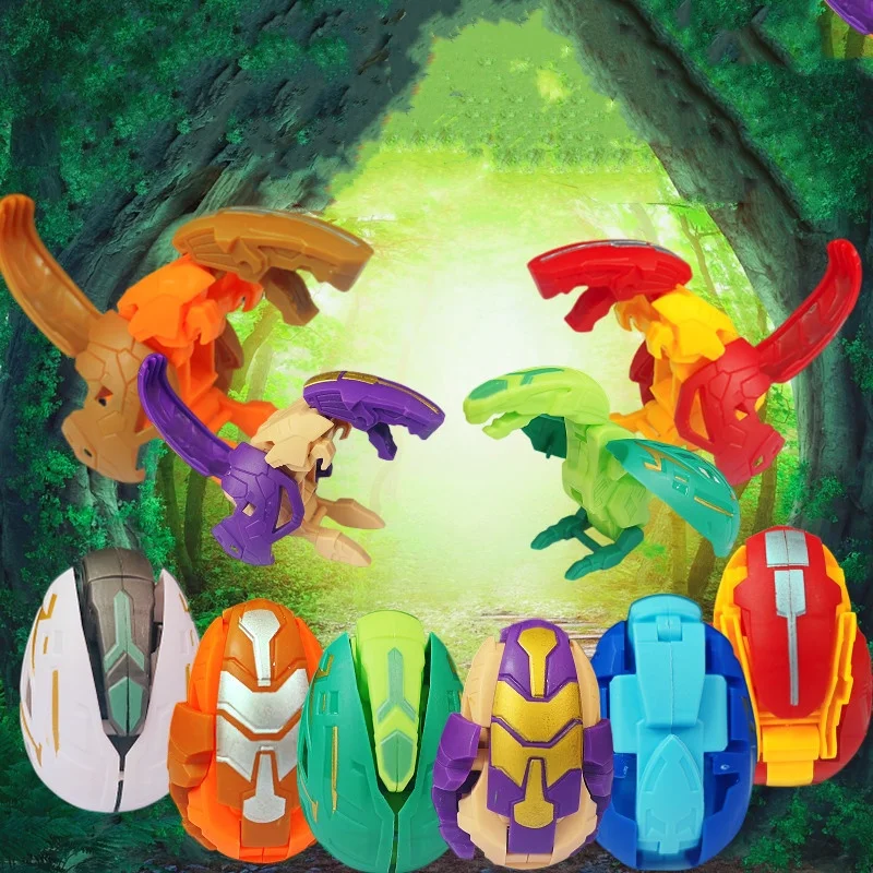 

6PCS Monster Dinosaur Robot Toys For Children Deformation Dinosaur Robot Eggs AutomaticTransform Twisting Boys Girls Gifts