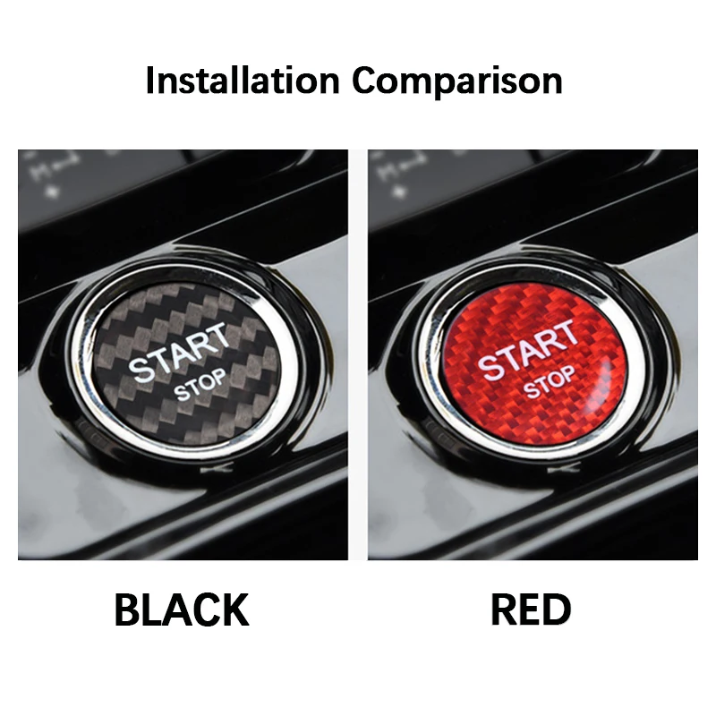 Carbon Fiber Engine Start Stop Button Interior Trim Cover Sticker For Peugeot 408 308S 508 C4L DS5