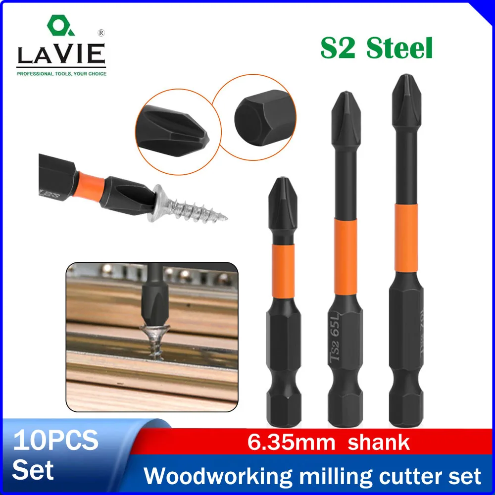 

LAVIE 5A Premium Black Screwdriver Bits, S2 Steel Cross Electric Bit, Strong Magnetic for Electric Drill