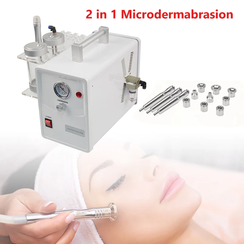 2 in 1 Professional glow facial diamond crystal vacuum powder microdermabrasion machine dermabrasion peel micro pen device home