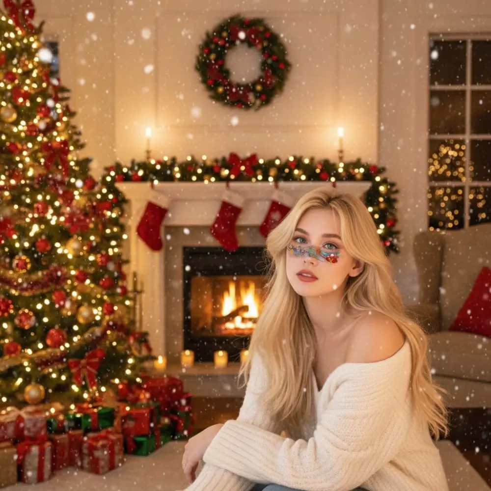 

12 шт./компл., водостойкая рождественская татуировка для лица, долговечные красочные наклейки с веснушками, снежинка/снеговик, мультяшный макияж, штамповка