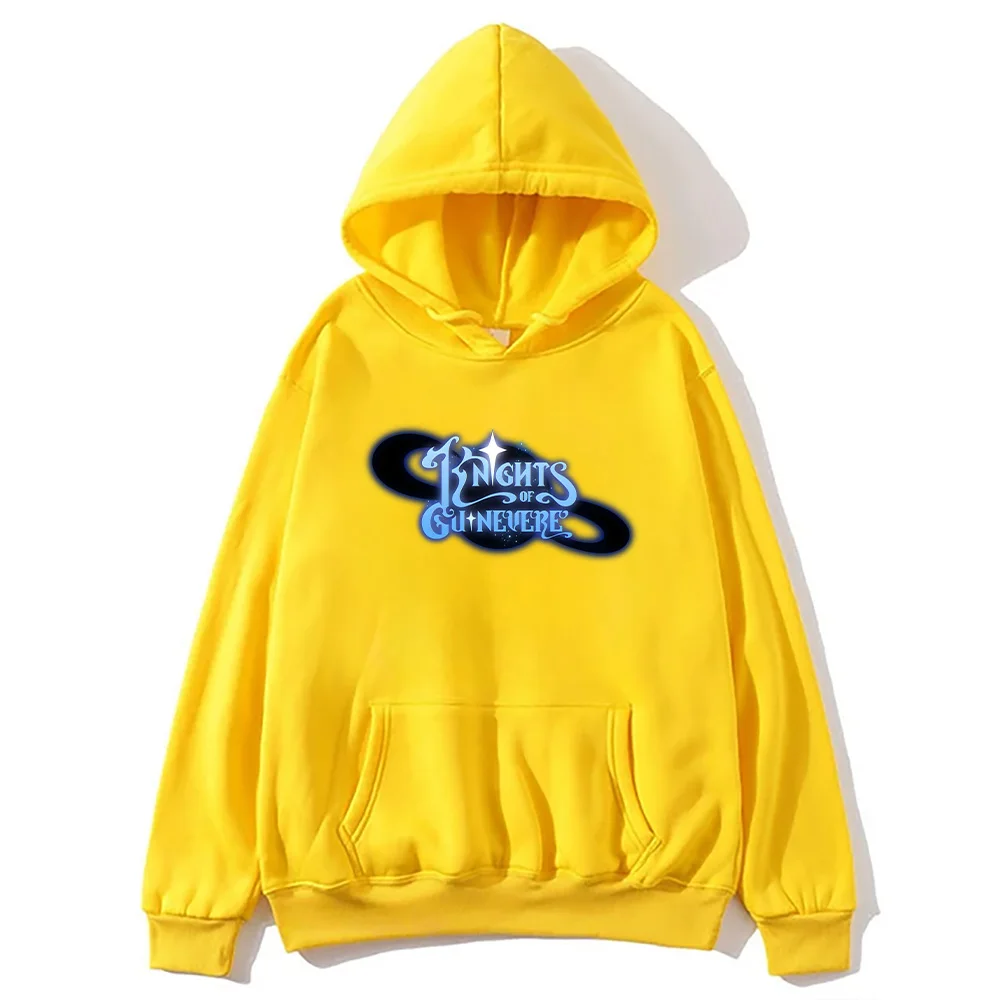 هوديس غير رسمي فرسان غينيفير الإثارة الكرتون طباعة ملابس طويلة الأكمام فضفاضة النساء الرجال ملابس خارجية معطف علوي الشارع الشهير Y2K
