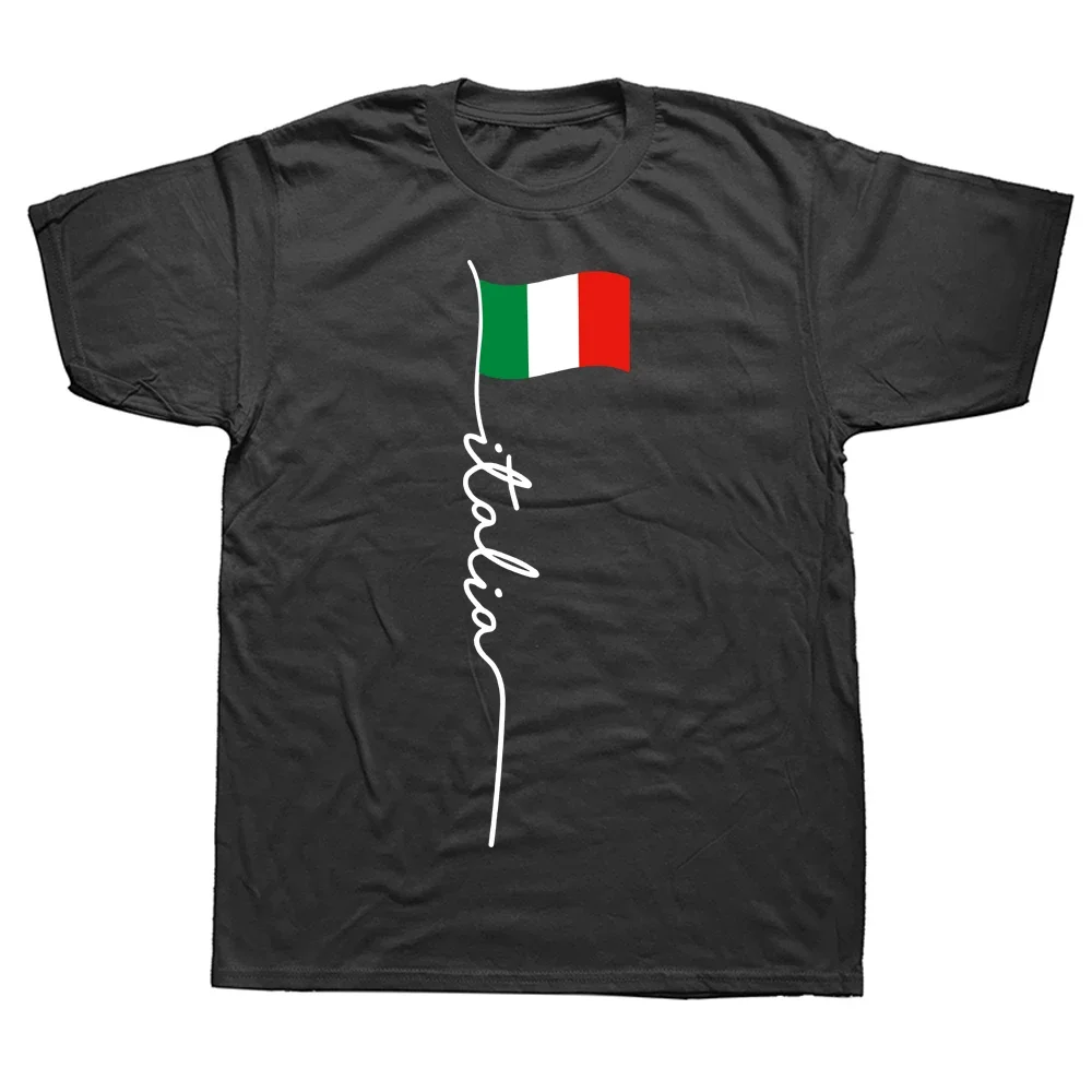 

Funny Italy Signature Flag Pole Italian Flag T Shirts Graphic Cotton Streetwear Short Sleeve Birthday Gifts Summer Style T-shirt