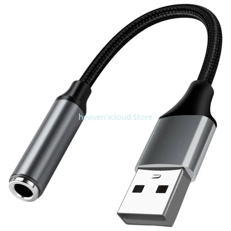 Y88B USB إلى 3.5 مم سماعات الرأس كابل سفر تصميم ودية التوافق على نطاق واسع لأنظمة متعددة