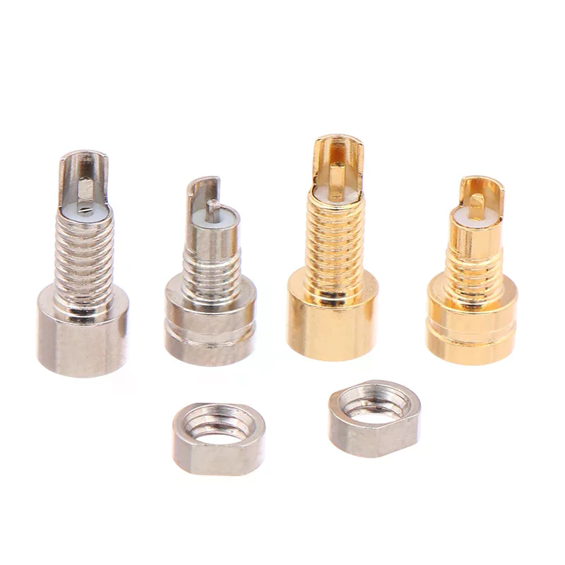 1/2pcs Universal Pin Socket Female Socket Mmcx Pure Copper Gold Plated Built-in Hreaded Nut Holder Headphone Plug