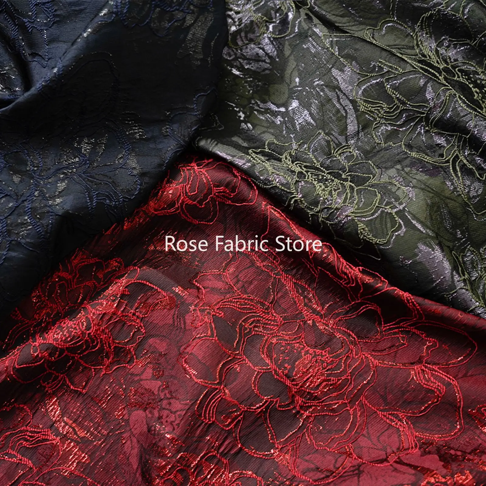 1-метровая жаккардовая ткань с темным тиснением и цветком, модное платье, чемодан, большая сумка, декоративная швейная ткань