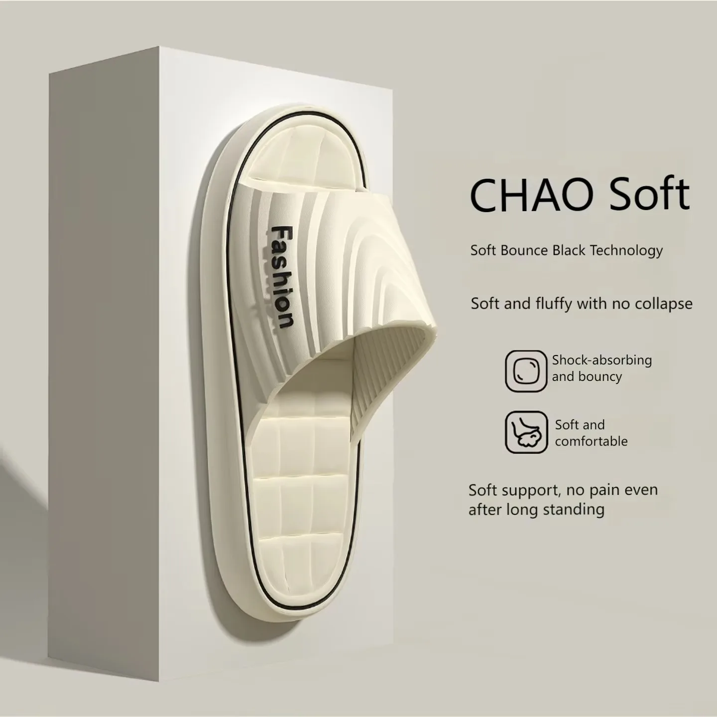 Men EVA Home Slippers Silent Soft Sole Non Slip Open Toe Slides Fashion Indoor Bathroom Casual Sandals
