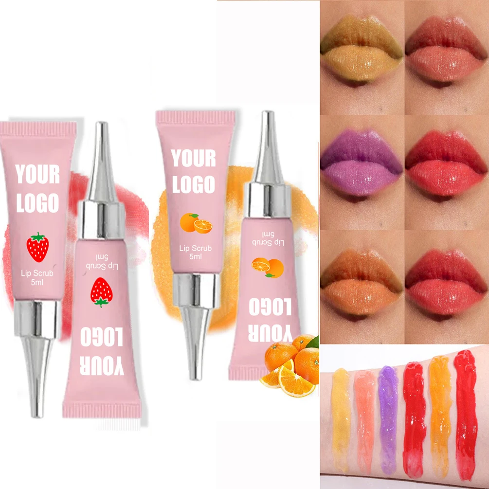 Softening Scrub Vegan Custom Logo Wholesale Makeup Fruit Flavored Exfoliating Private Label Scrub Lip Tint