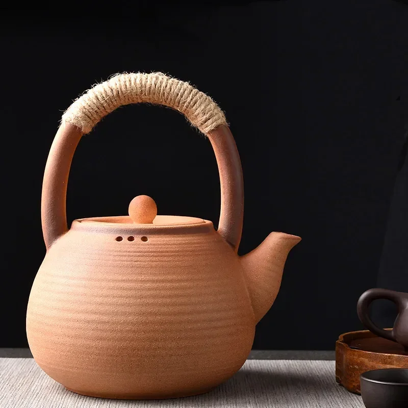 Crude Earthenware Teapot Retro Household Ceramic Handmade Teapot Kettle Kung Fu Tea Set Single Pot 1450ml