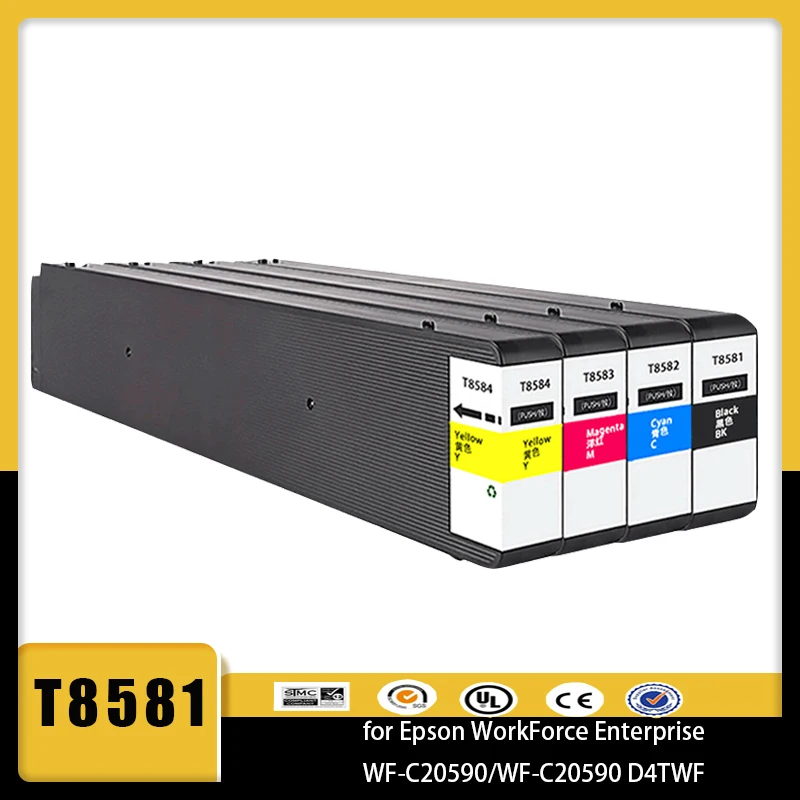 Vilaxh T858 T8581 ink cartridge C13T858100 Remanufactured Ink Cartridge for Epson WorkForce Enterprise WF-C20590/WF-C20590 D4TWF