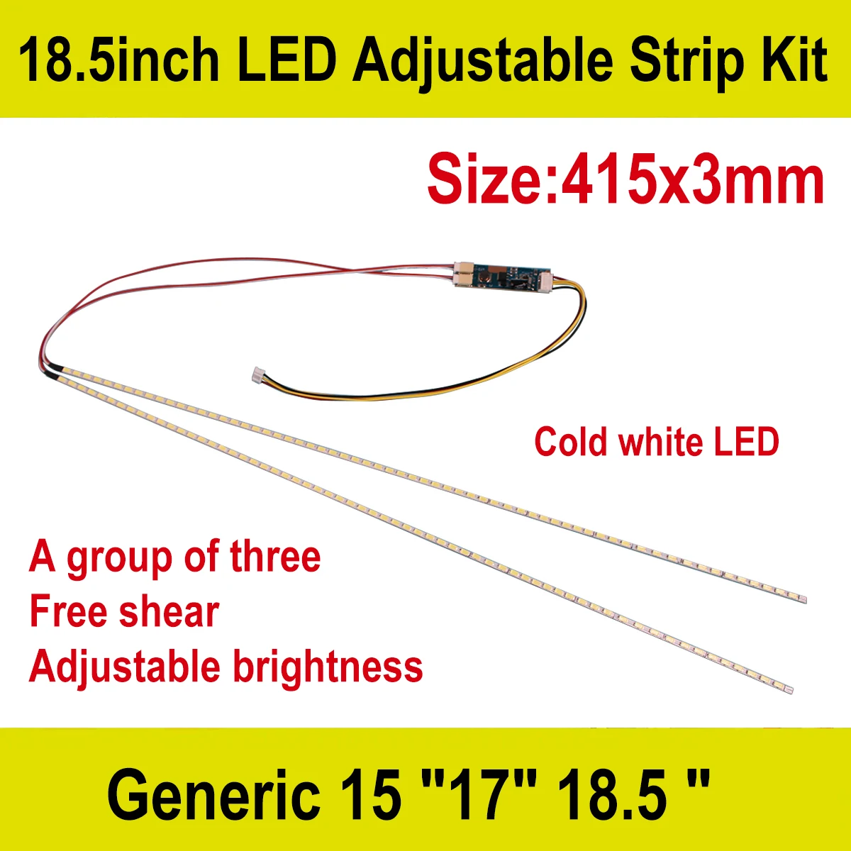 

20PCS 18.5" 415mm Adjustable brightness led backlight strip kit,Update inch LCD ccfl panel to LED backlight