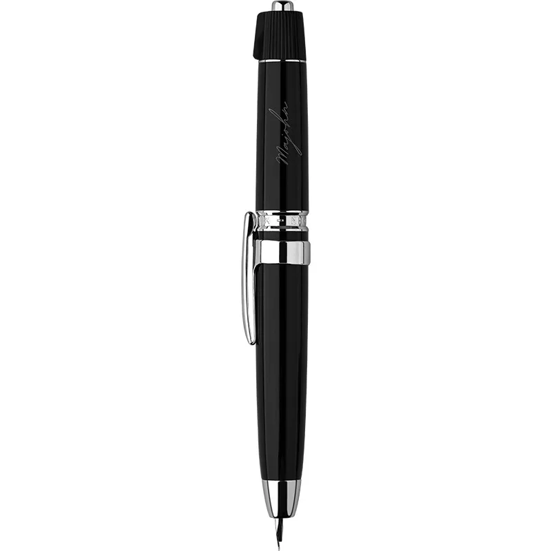 

MAJOHN Press A3 Fountain Pen EF 0.4mm Nib, Metalized Baked Paint White Black,with Clip Smooth Writing Office Gift Pen Stationery