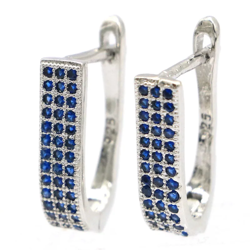 

Buy 2 Get 1 Free 17x4mm Pretty Black Onyx White Sapphire Blue Turquoise Pink Kunzite Ladies Gift Silver Earrings