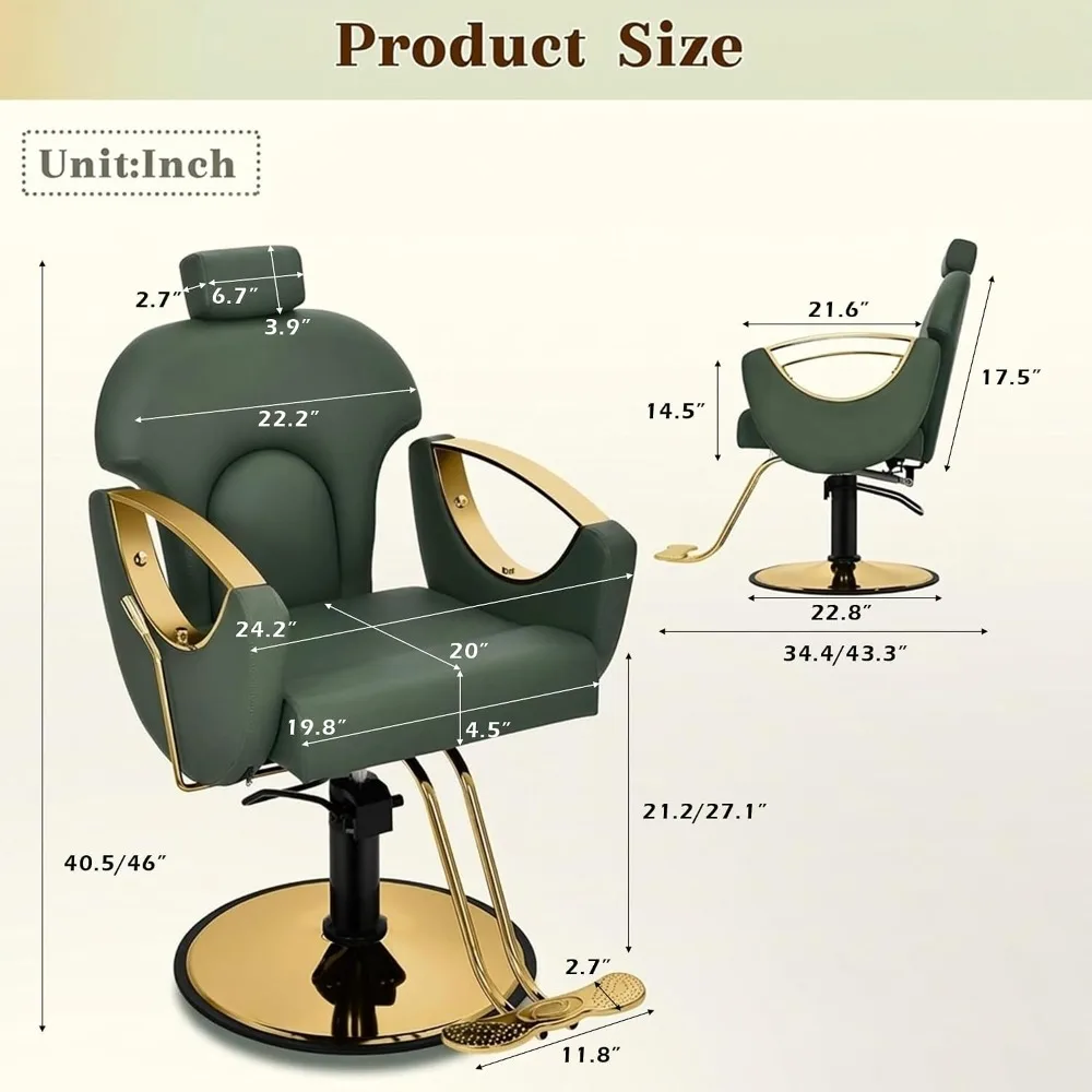 Salon Barber Chair for Hair Stylist, Styling Chairs for Home Barbershop - view 3