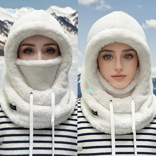 Winter Warm Balaclava Thermal Windproof Ski Hood Motocycle Face Cover Polar Fleece Adjustable Cycling Neck Cover Full Face Maskd - Image 2